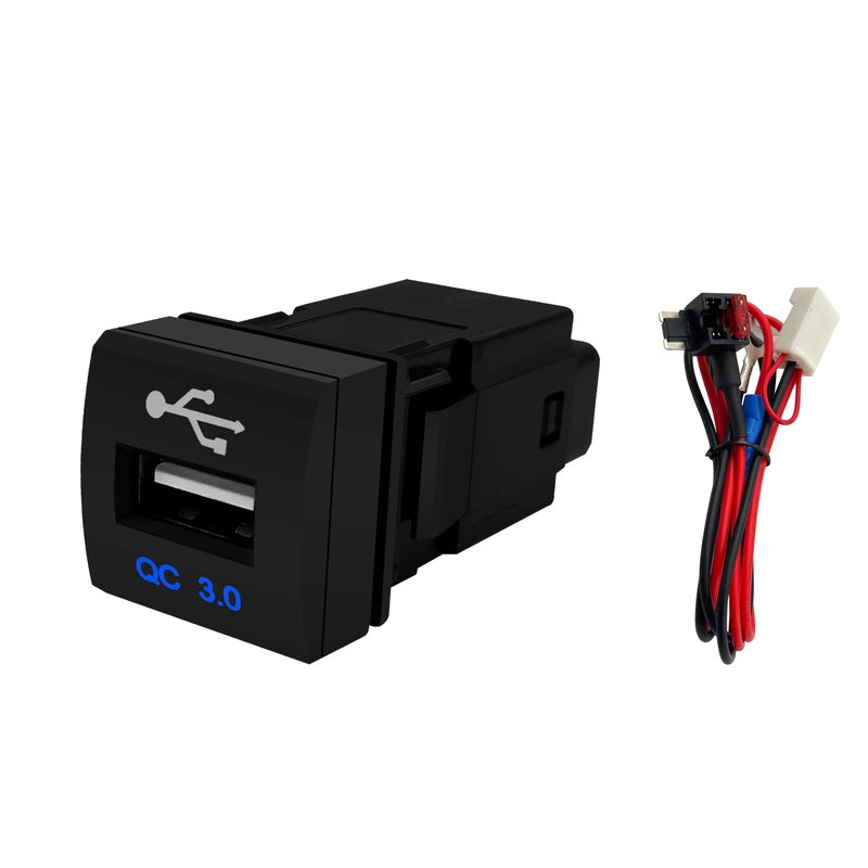 Bluejw 22x22mm QC3.0 USB Car Charger for Toyota Land Cruiser Prado 150 Rav4 Camry Hiace Corolla - 18W Fast Charging Automobile Charger - Image 5